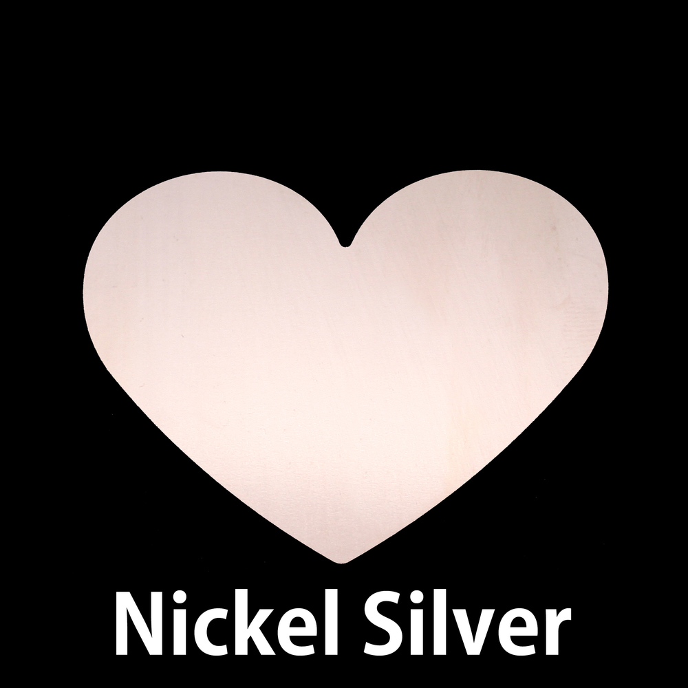 Metal Stamping Blanks Nickel Silver Classic Heart, 61mm (2.4") x 53.7mm (2.11"), 24g